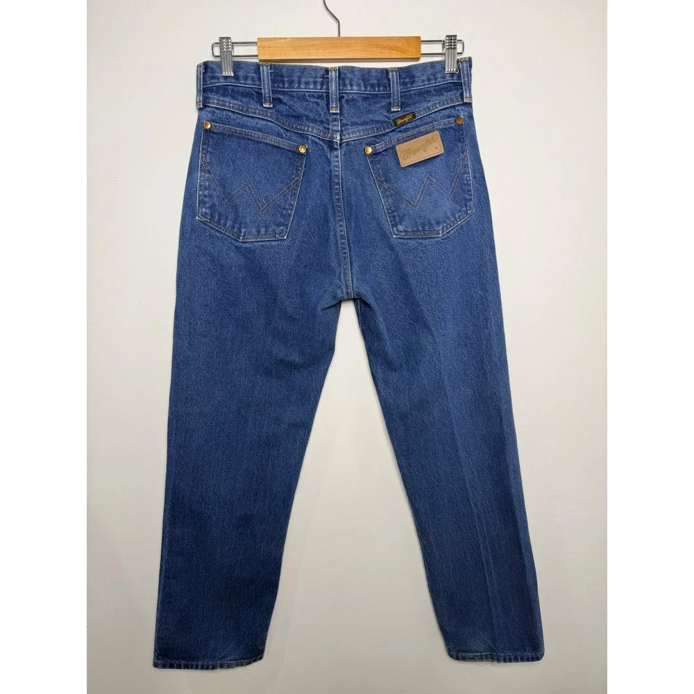 Wrangler 13MWZ Cowboy Cut Jeans Mens 32x29 Blue Denim Made in USA Straight Leg